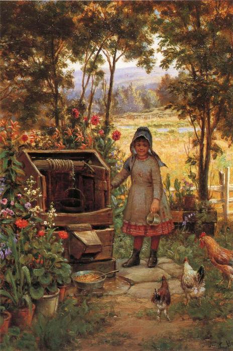 Wikioo.org – L'Encyclopédie des Beaux Arts - Peinture, Oeuvre de Edward Lamson Henry - la petite fleur fille