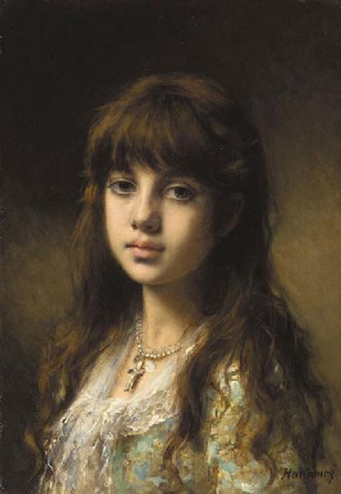 WikiOO.org - Enciklopedija dailės - Tapyba, meno kuriniai Alexei Alexeievich Harlamoff - Little Girl