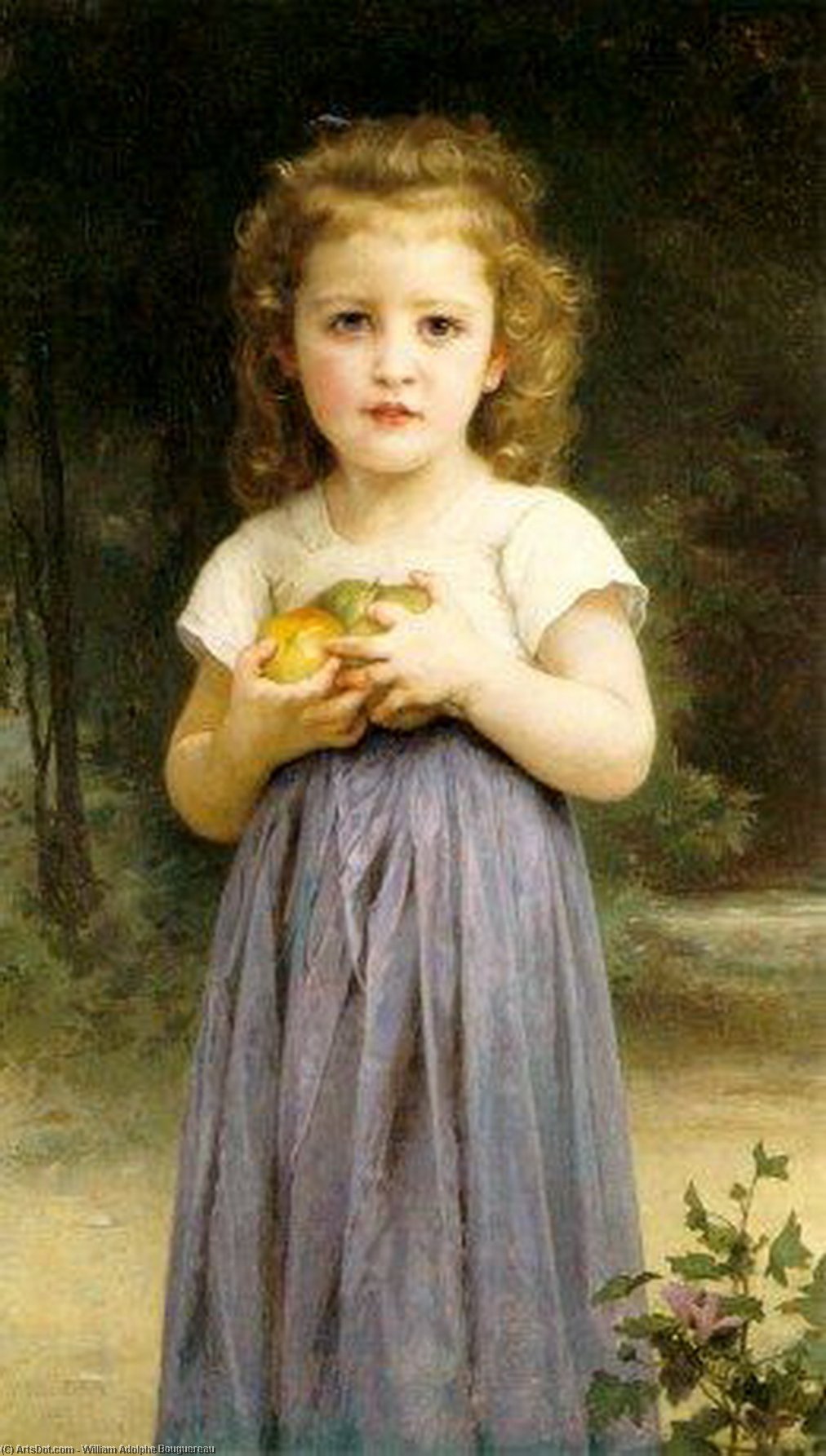 Wikioo.org – L'Encyclopédie des Beaux Arts - Peinture, Oeuvre de William Adolphe Bouguereau - fillette la tenue  pommes
