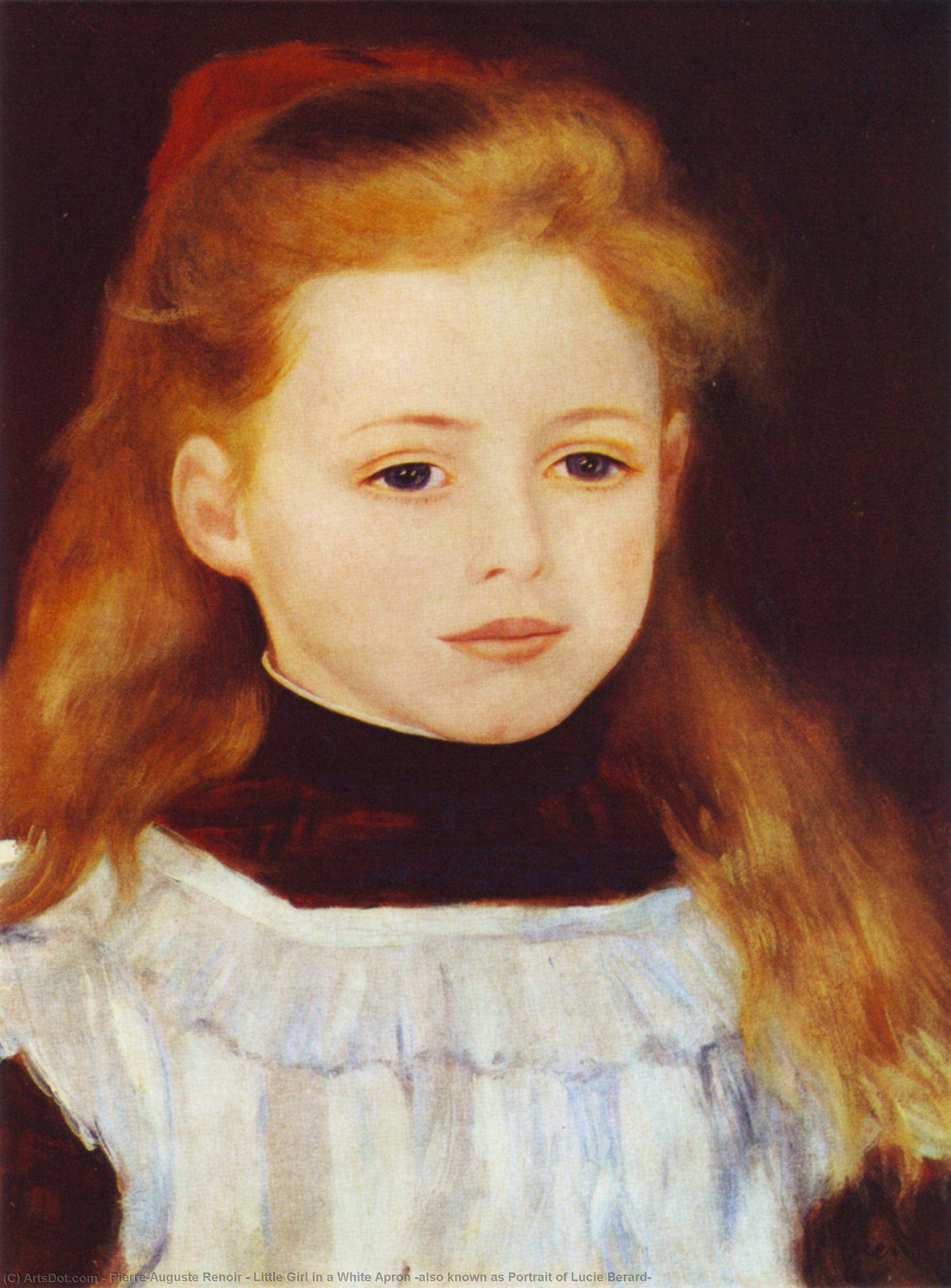 Wikioo.org - The Encyclopedia of Fine Arts - Painting, Artwork by Pierre-Auguste Renoir - Little Girl in a White Apron (also known as Portrait of Lucie Berard)
