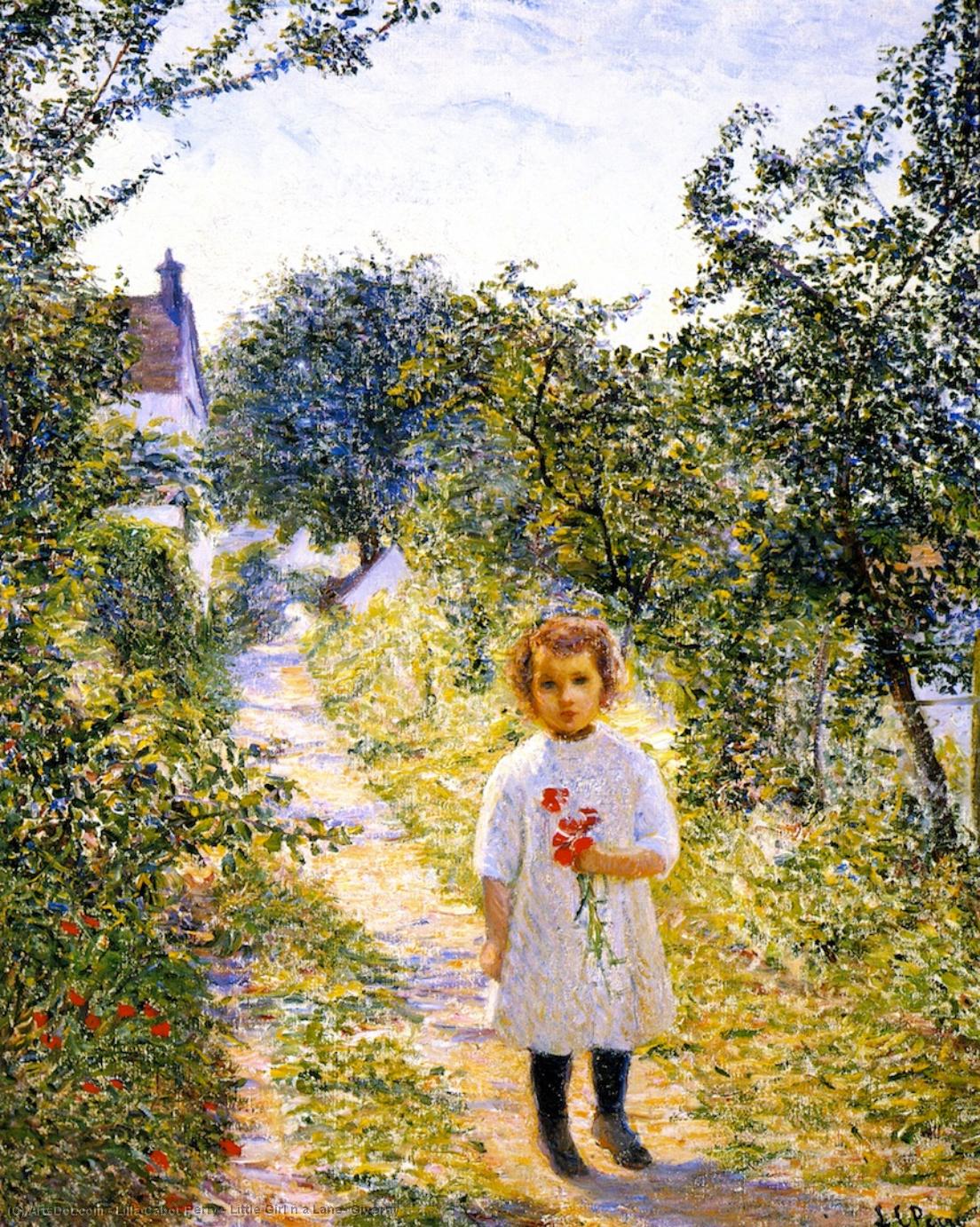 WikiOO.org - Encyclopedia of Fine Arts - Målning, konstverk Lilla Cabot Perry - Little Girl n a Lane, Giverny