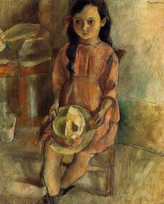 Wikioo.org - The Encyclopedia of Fine Arts - Painting, Artwork by Julius Mordecai Pincas - Little Girl with a Hat