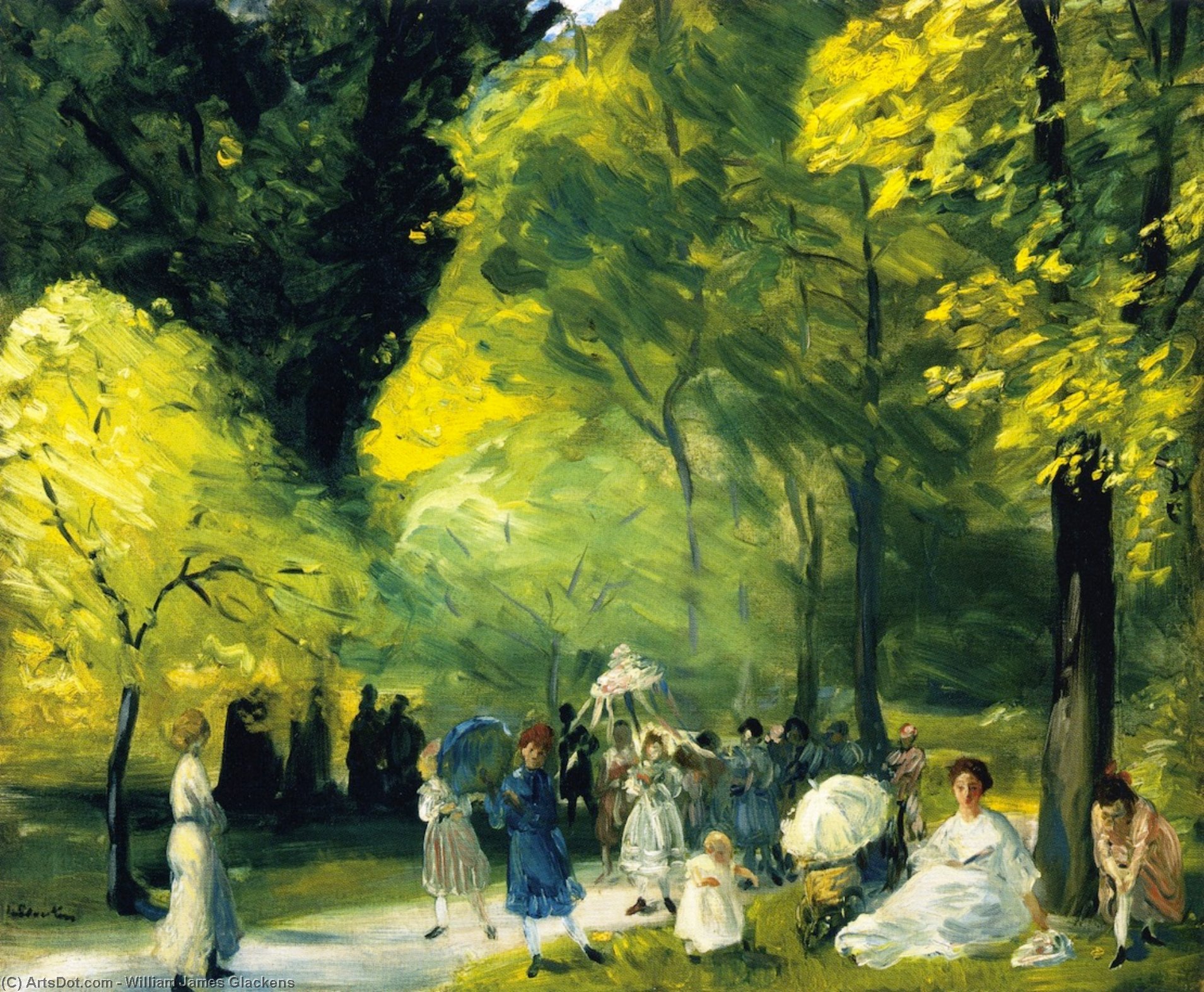 Wikioo.org - The Encyclopedia of Fine Arts - Painting, Artwork by William James Glackens - Little May Day Procession