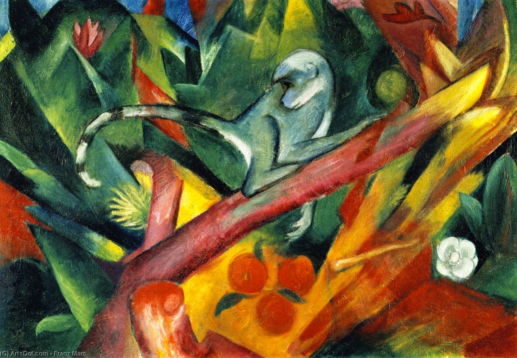 Wikioo.org - The Encyclopedia of Fine Arts - Painting, Artwork by Franz Marc - The Little Monkey