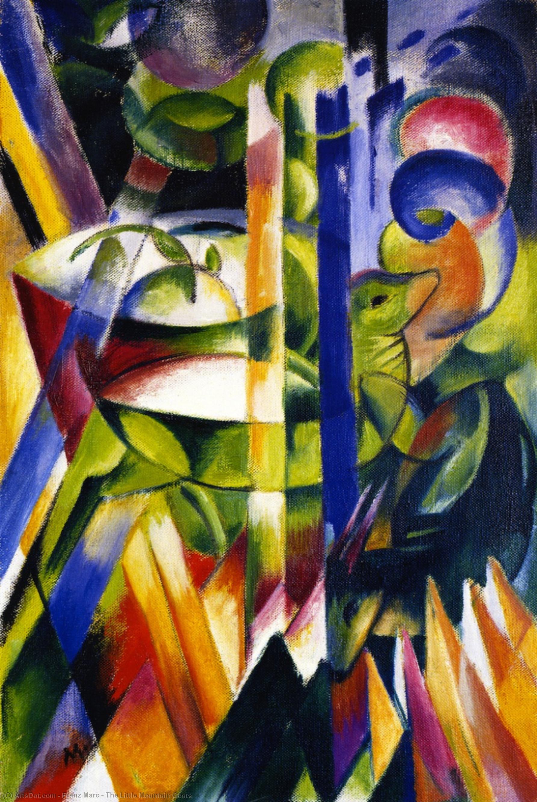 Wikioo.org - The Encyclopedia of Fine Arts - Painting, Artwork by Franz Marc - The Little Mountain Goats