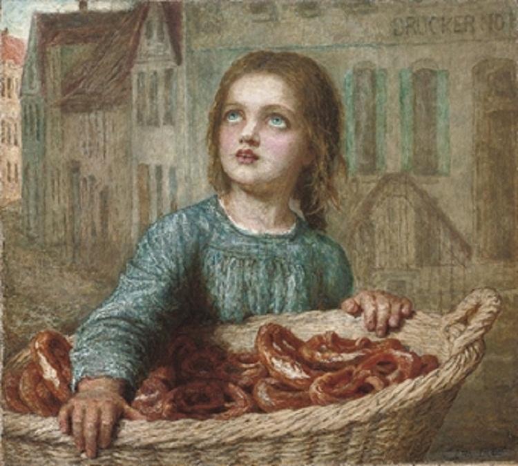 Wikioo.org - The Encyclopedia of Fine Arts - Painting, Artwork by Karl Wilhelm Friedrich Bauerle - The little pretzel seller