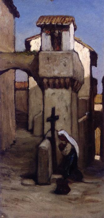 Wikioo.org - The Encyclopedia of Fine Arts - Painting, Artwork by Elihu Vedder - Little Shrine, Subiaco, Italy