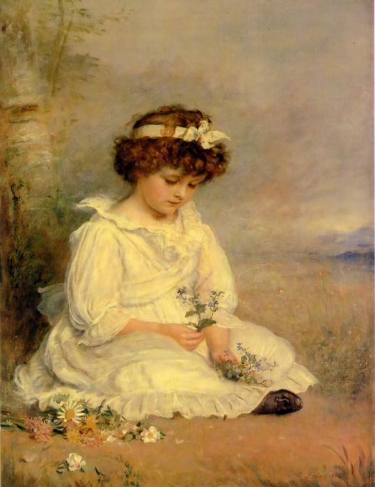 Wikioo.org - The Encyclopedia of Fine Arts - Painting, Artwork by John Everett Millais - Little Speedwell's Darling Blue
