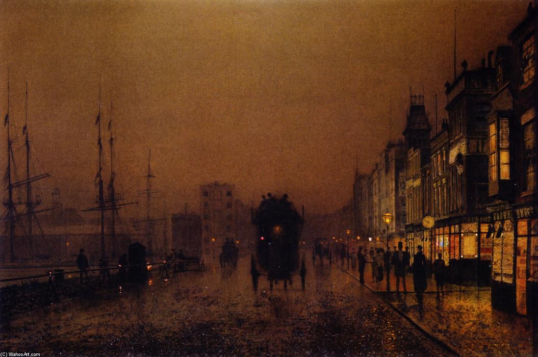 Wikioo.org - The Encyclopedia of Fine Arts - Painting, Artwork by John Atkinson Grimshaw - Liverpool from Wapping
