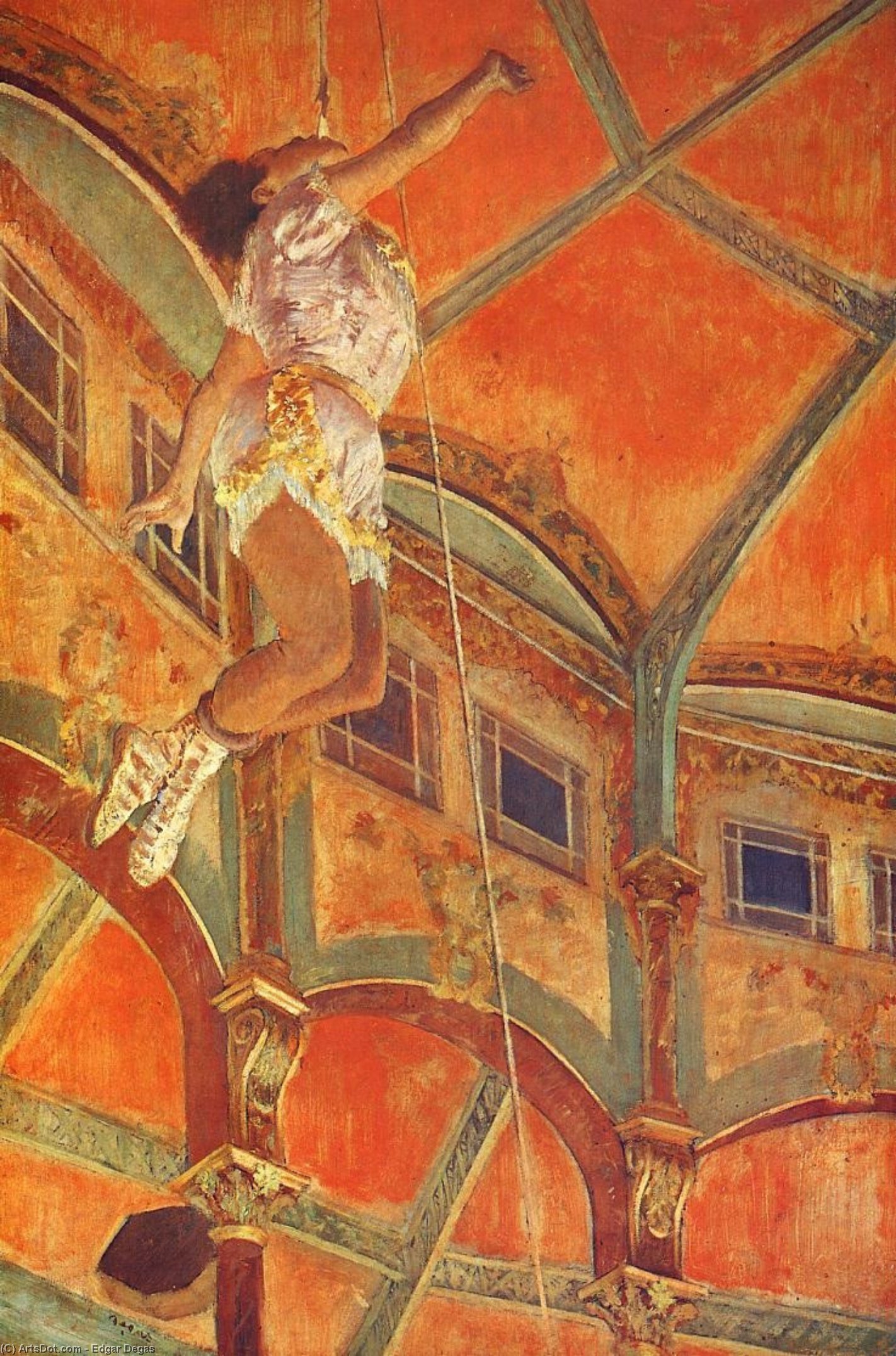 Wikioo.org - The Encyclopedia of Fine Arts - Painting, Artwork by Edgar Degas - La La at the Cirque Fernando, Paris