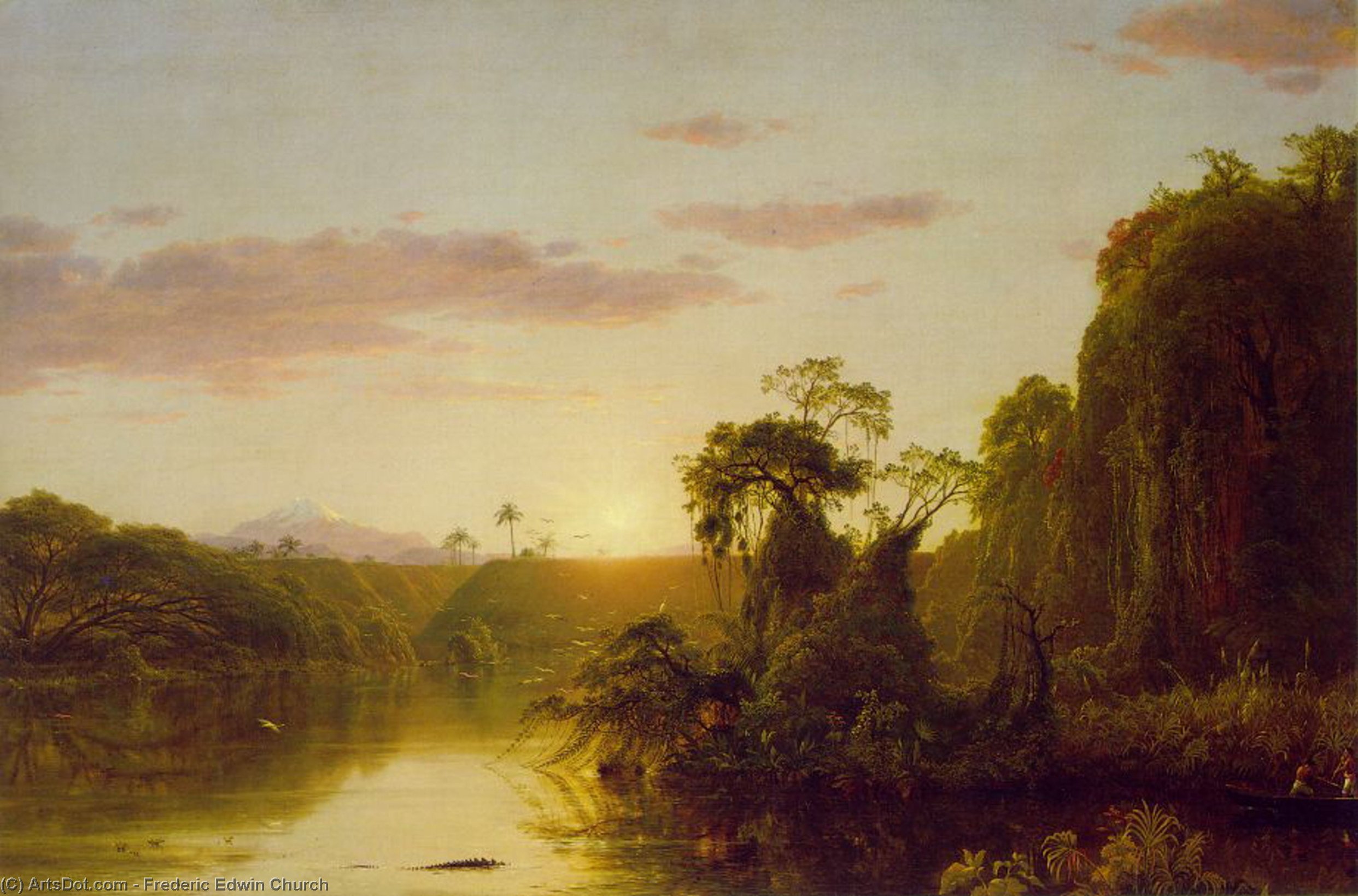 WikiOO.org - 백과 사전 - 회화, 삽화 Frederic Edwin Church - La Magdalena (also known as Scene on the Magdalena)