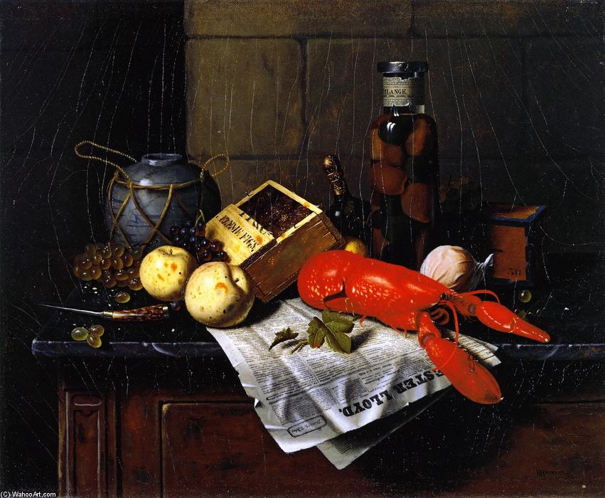 Wikioo.org - The Encyclopedia of Fine Arts - Painting, Artwork by William Michael Harnett - Lobster and Pester Lloyd