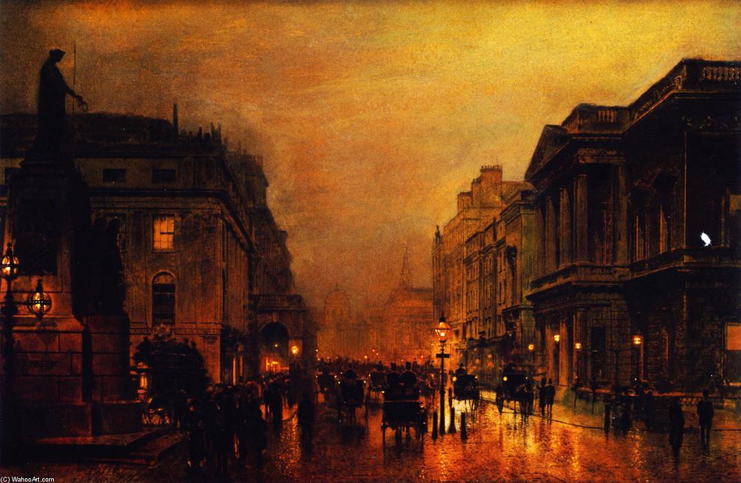 WikiOO.org - Encyclopedia of Fine Arts - Lukisan, Artwork John Atkinson Grimshaw - London, Pall Mall, and Saint James Street