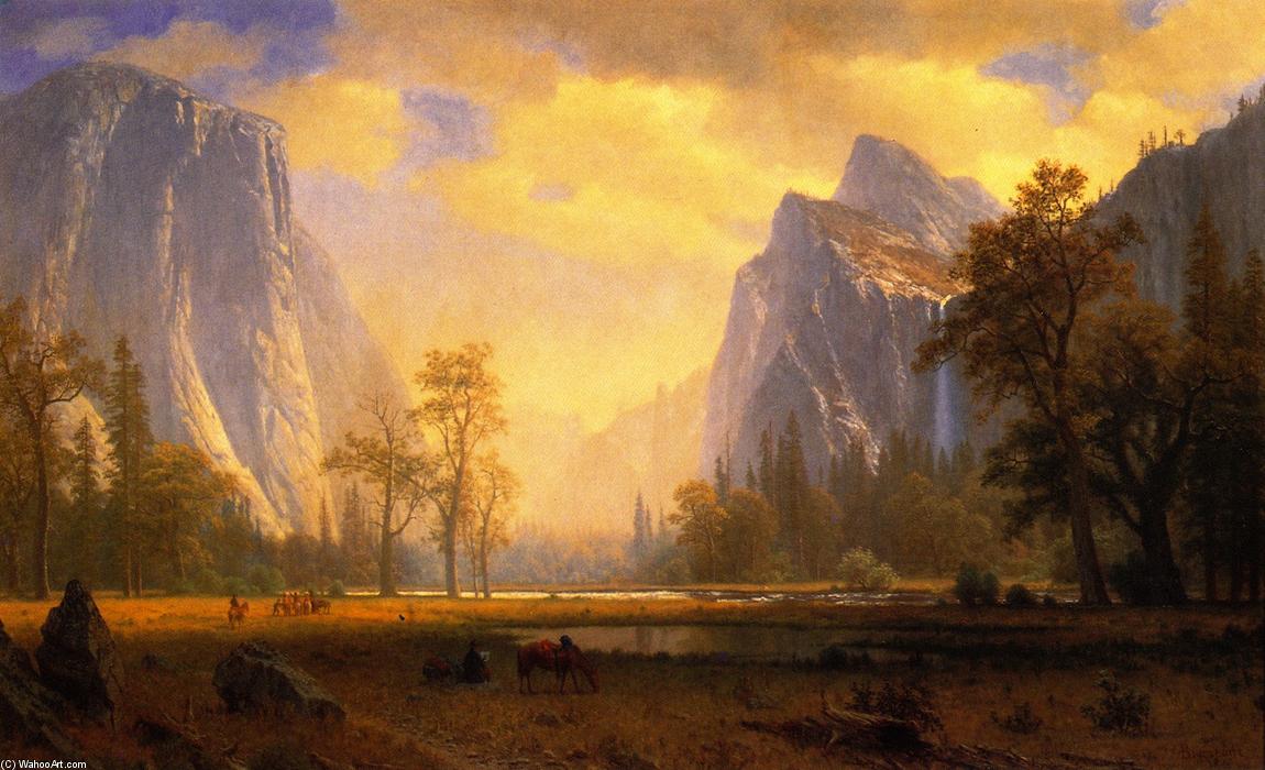 Wikioo.org - The Encyclopedia of Fine Arts - Painting, Artwork by Albert Bierstadt - Looking up the Yosemite Valley