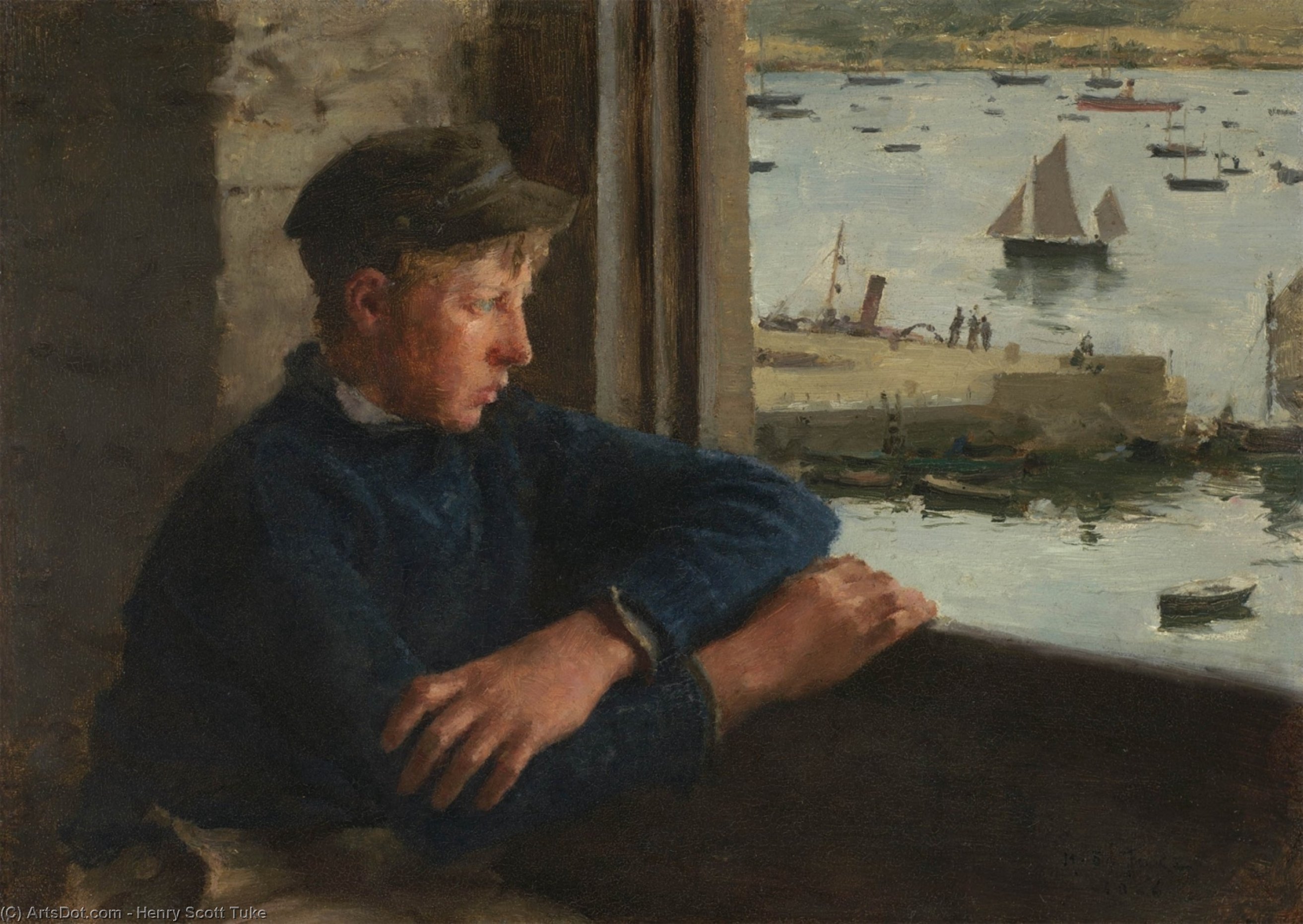 Wikioo.org - The Encyclopedia of Fine Arts - Painting, Artwork by Henry Scott Tuke - The Look Out