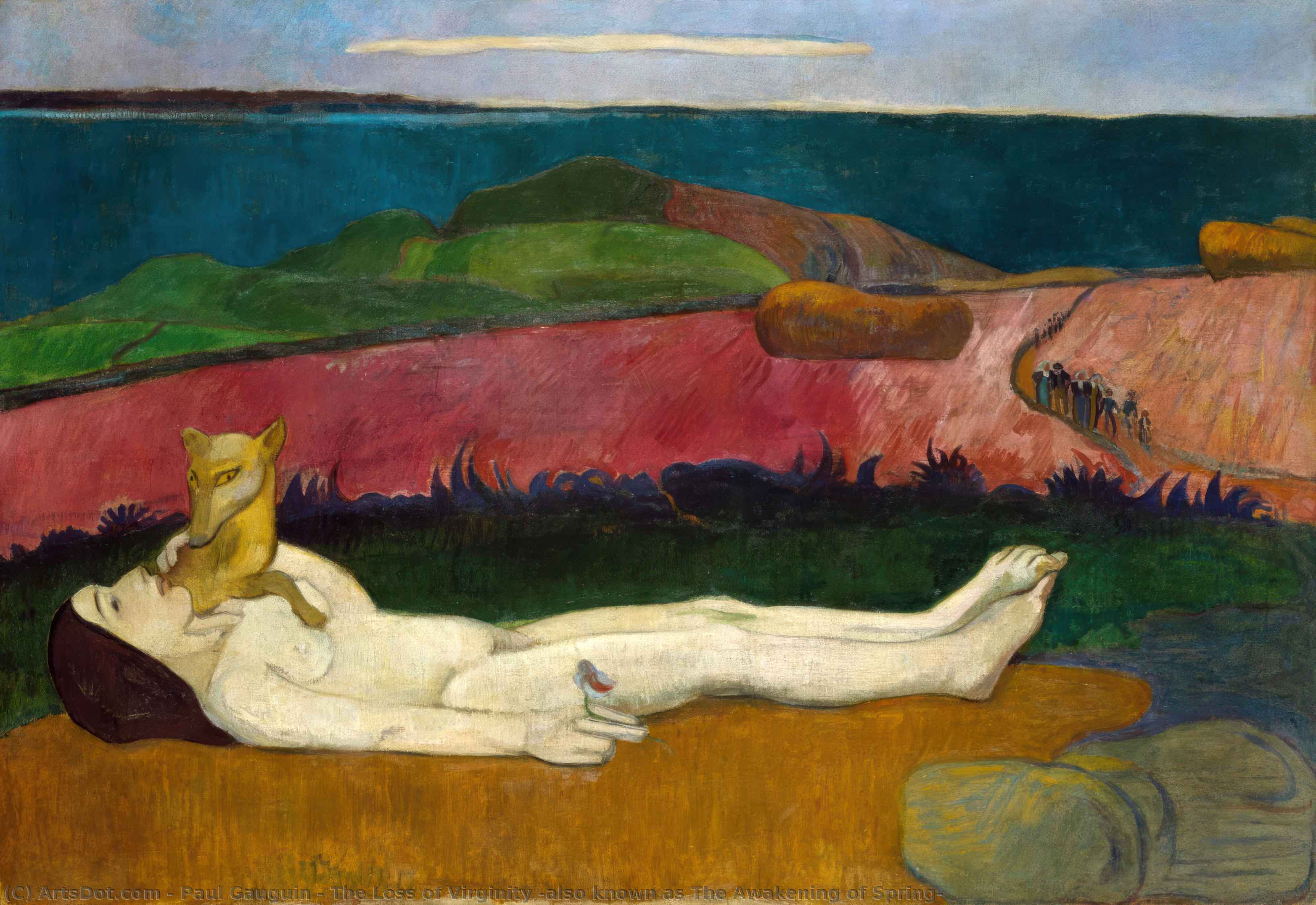 Wikioo.org - The Encyclopedia of Fine Arts - Painting, Artwork by Paul Gauguin - The Loss of Virginity (also known as The Awakening of Spring)
