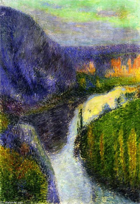 Wikioo.org - The Encyclopedia of Fine Arts - Painting, Artwork by Henri Jean Guillaume Martin - The Lot Valley, near Saint-Sirq Lapopie