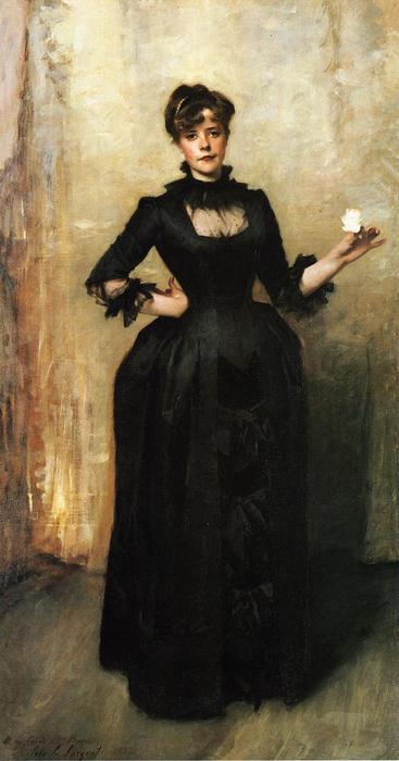 Wikioo.org - The Encyclopedia of Fine Arts - Painting, Artwork by John Singer Sargent - Louise Burckhardt (also known as Lady with a Rose)