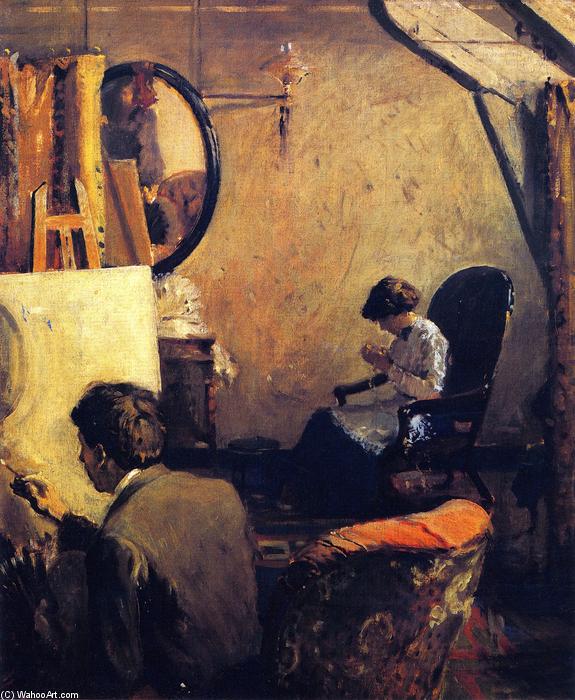 Wikioo.org - The Encyclopedia of Fine Arts - Painting, Artwork by Arthur Clifton Goodwin - Louis Kronberg in His Studio in Copley Hall