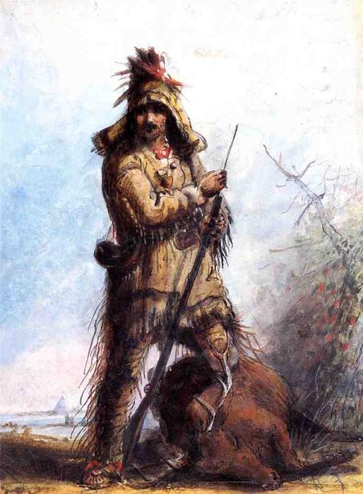 Wikioo.org - The Encyclopedia of Fine Arts - Painting, Artwork by Alfred Jacob Miller - Louis - Rocky Mountain Trapper