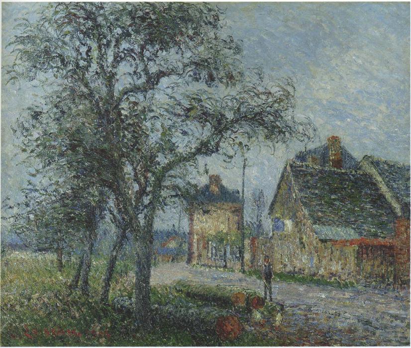 Wikioo.org - The Encyclopedia of Fine Arts - Painting, Artwork by Gustave Loiseau - Louvier Road in Winter