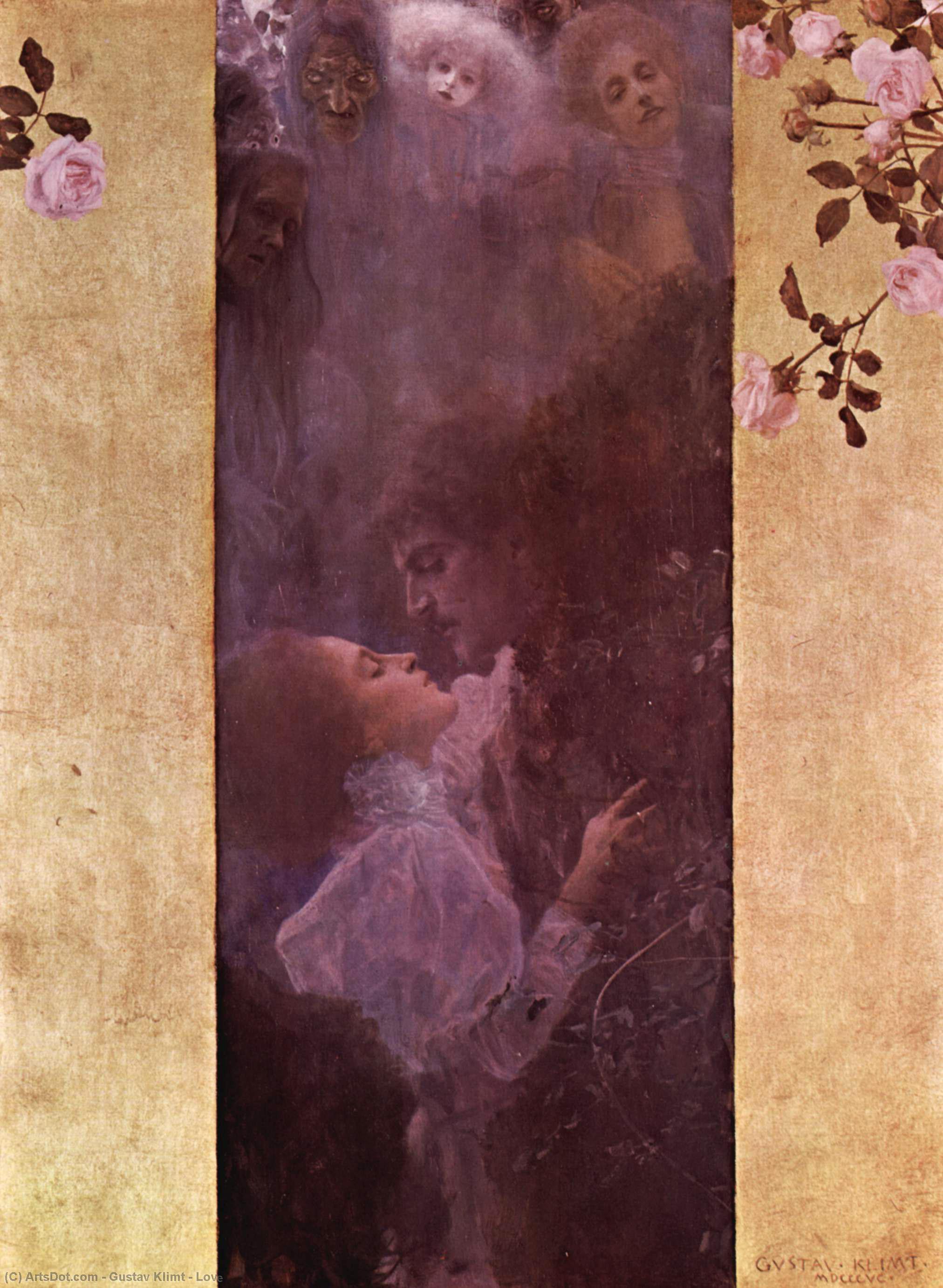 Wikioo.org - The Encyclopedia of Fine Arts - Painting, Artwork by Gustav Klimt - Love