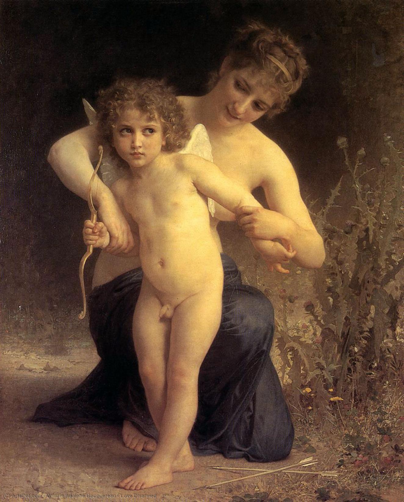 Wikioo.org - The Encyclopedia of Fine Arts - Painting, Artwork by William Adolphe Bouguereau - Love Disarmed