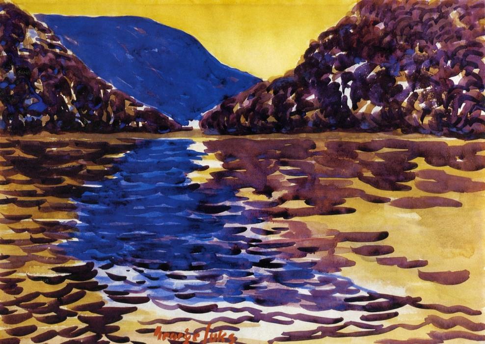 Wikioo.org – L'Enciclopedia delle Belle Arti - Pittura, Opere di George Benjamin Luks - Lower Ausable Lago, Adirondacks