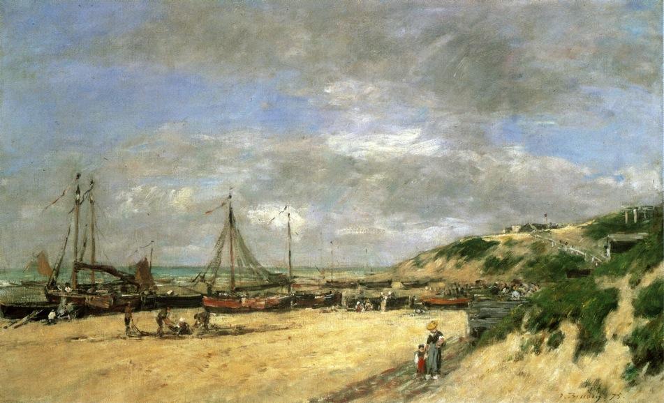 WikiOO.org - Encyclopedia of Fine Arts - Maalaus, taideteos Eugène Louis Boudin - Low Tide at Scheveningue
