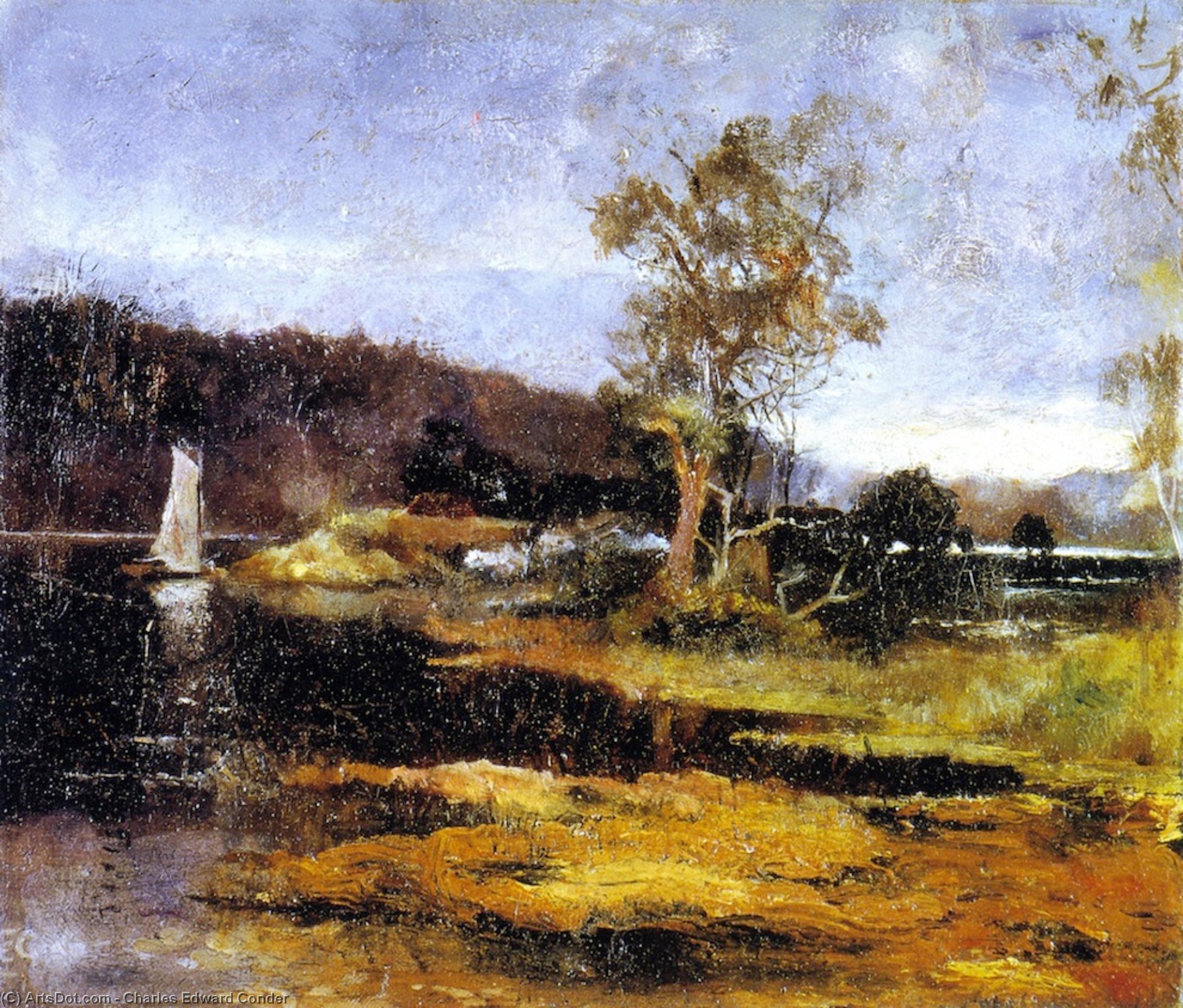 Wikioo.org - The Encyclopedia of Fine Arts - Painting, Artwork by Charles Edward Conder - Low Tide, Hawkesbury River