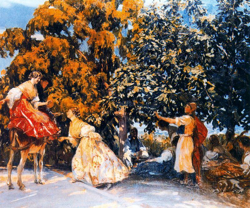 Wikioo.org - The Encyclopedia of Fine Arts - Painting, Artwork by José Mongrell Torrent - La paella