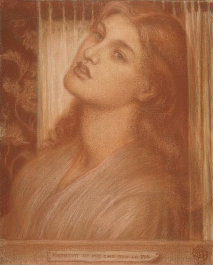 WikiOO.org - Enciklopedija dailės - Tapyba, meno kuriniai Dante Gabriel Rossetti - La Pia De' Tolomei - study