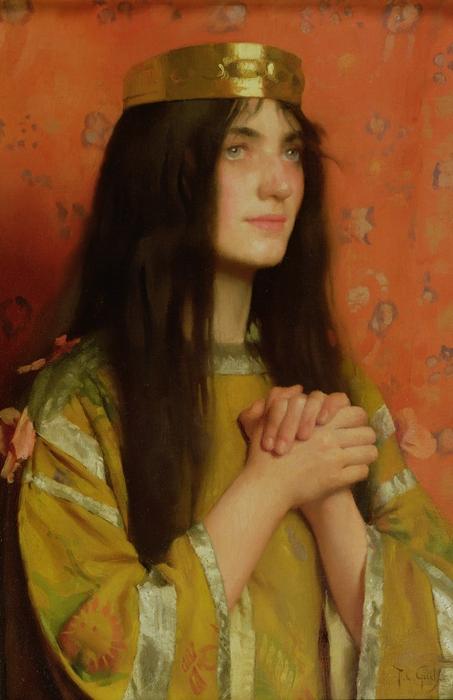 Wikioo.org – La Enciclopedia de las Bellas Artes - Pintura, Obras de arte de Thomas Cooper Gotch - La Reine Clothilde