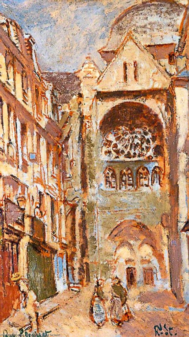 WikiOO.org - Encyclopedia of Fine Arts - Maalaus, taideteos Walter Richard Sickert - La rue Picquet, Dieppe, France