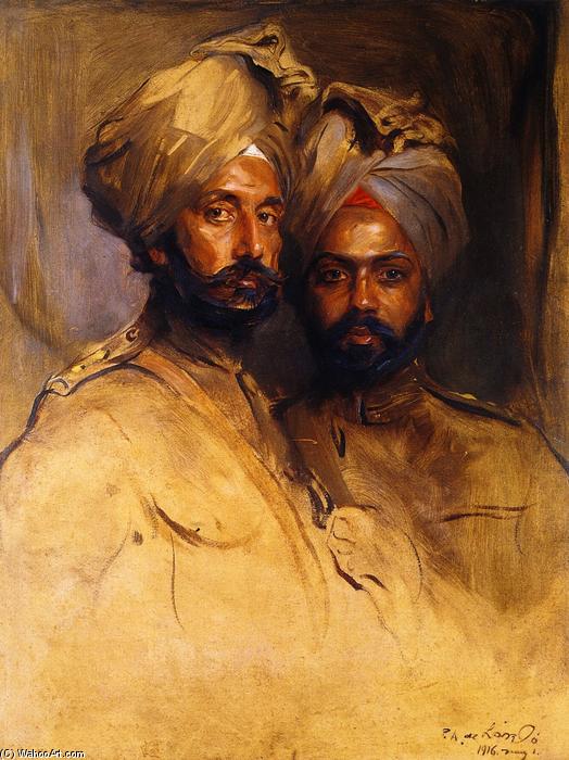 WikiOO.org - Encyclopedia of Fine Arts - Maalaus, taideteos Philip Alexius De Laszlo - Lt-Col. Risaldar Jagat Singh and Risaidar Man Singh