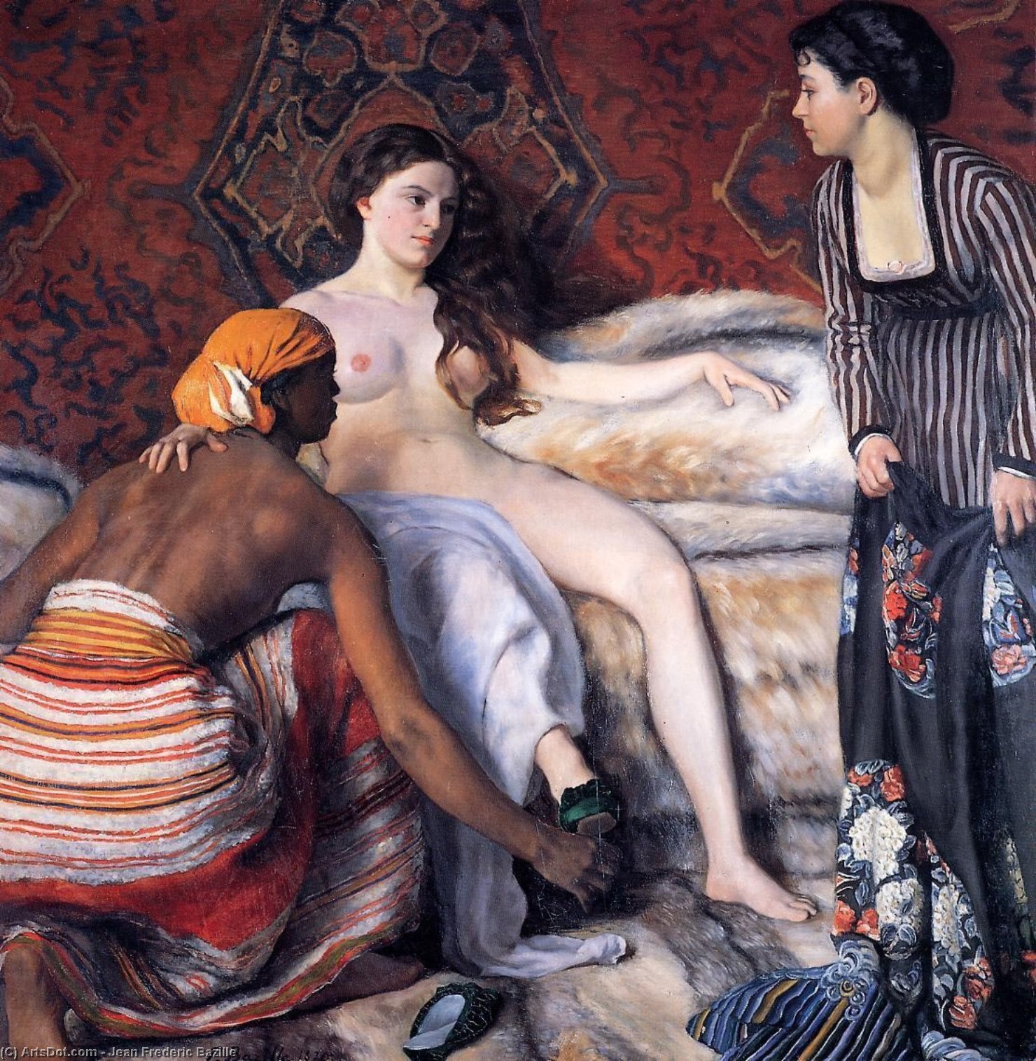 WikiOO.org - Encyclopedia of Fine Arts - Maľba, Artwork Jean Frederic Bazille - La Toilette