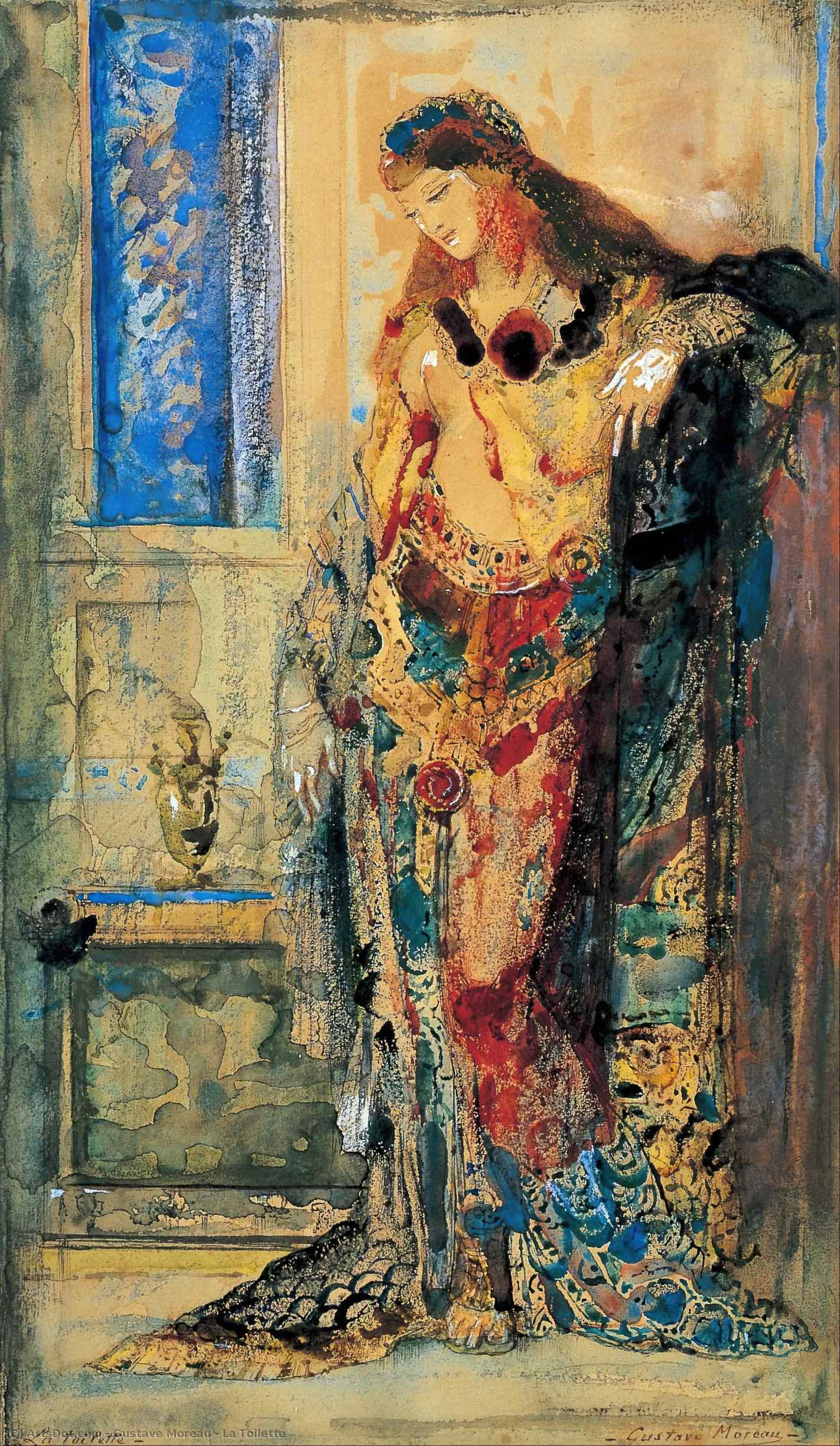 WikiOO.org - Enciklopedija dailės - Tapyba, meno kuriniai Gustave Moreau - La Toilette
