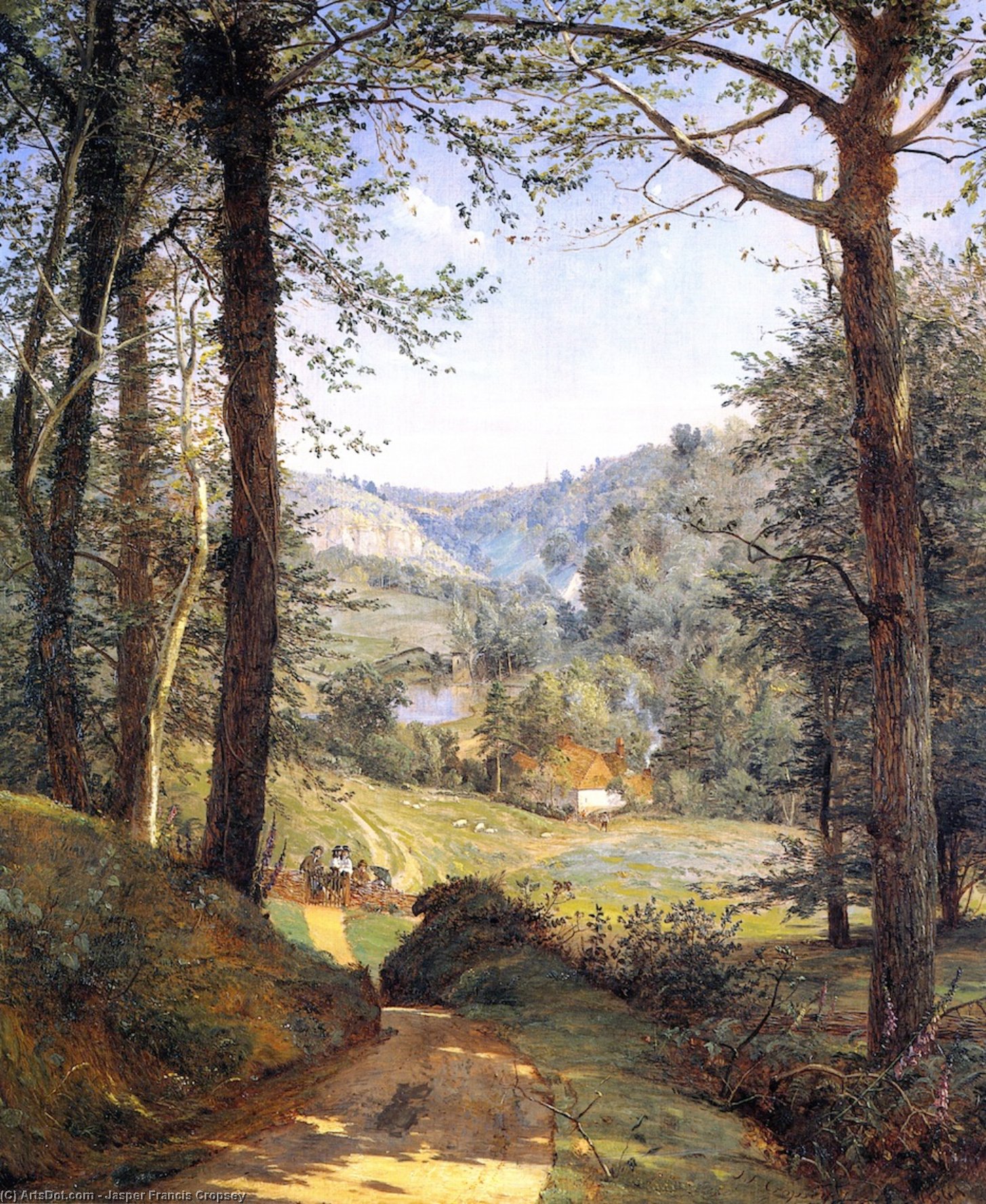 Wikioo.org - The Encyclopedia of Fine Arts - Painting, Artwork by Jasper Francis Cropsey - Luccombe Chine, Isle of Wight