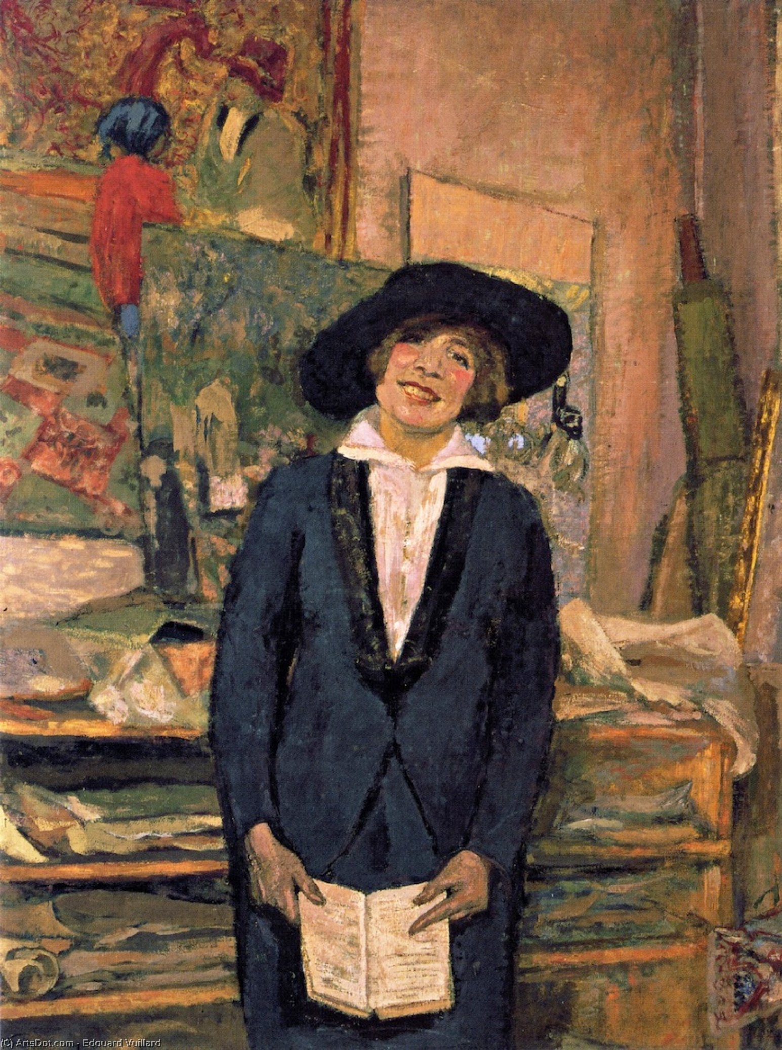 WikiOO.org - Encyclopedia of Fine Arts - Lukisan, Artwork Jean Edouard Vuillard - Lucie Belin Smiling