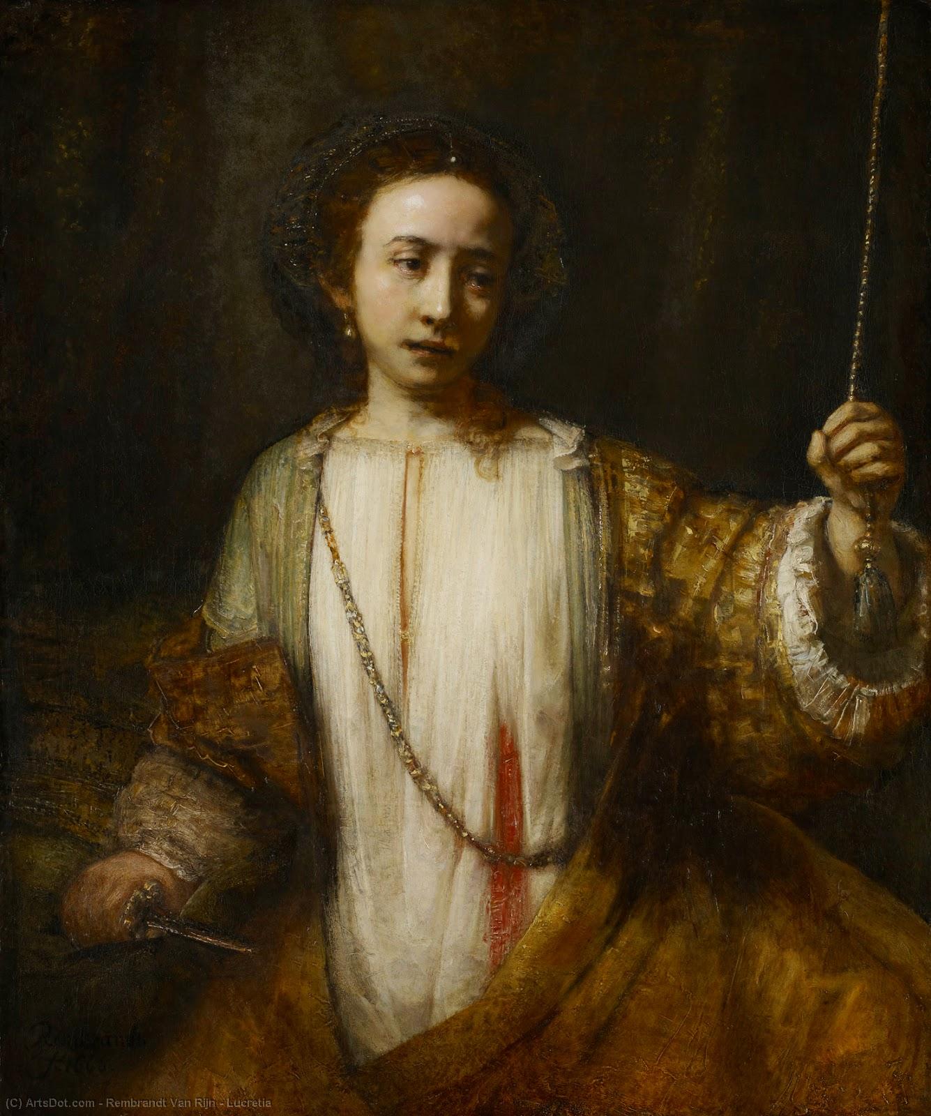 Wikoo.org - موسوعة الفنون الجميلة - اللوحة، العمل الفني Rembrandt Van Rijn - Lucretia
