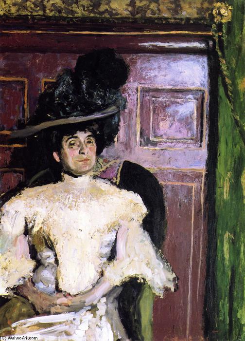 Wikioo.org - The Encyclopedia of Fine Arts - Painting, Artwork by Jean Edouard Vuillard - Lucy Hessel in a Green Hat
