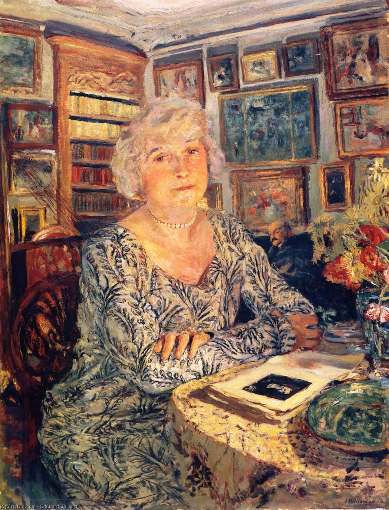 Wikioo.org - The Encyclopedia of Fine Arts - Painting, Artwork by Jean Edouard Vuillard - Lucy Hessel Reading