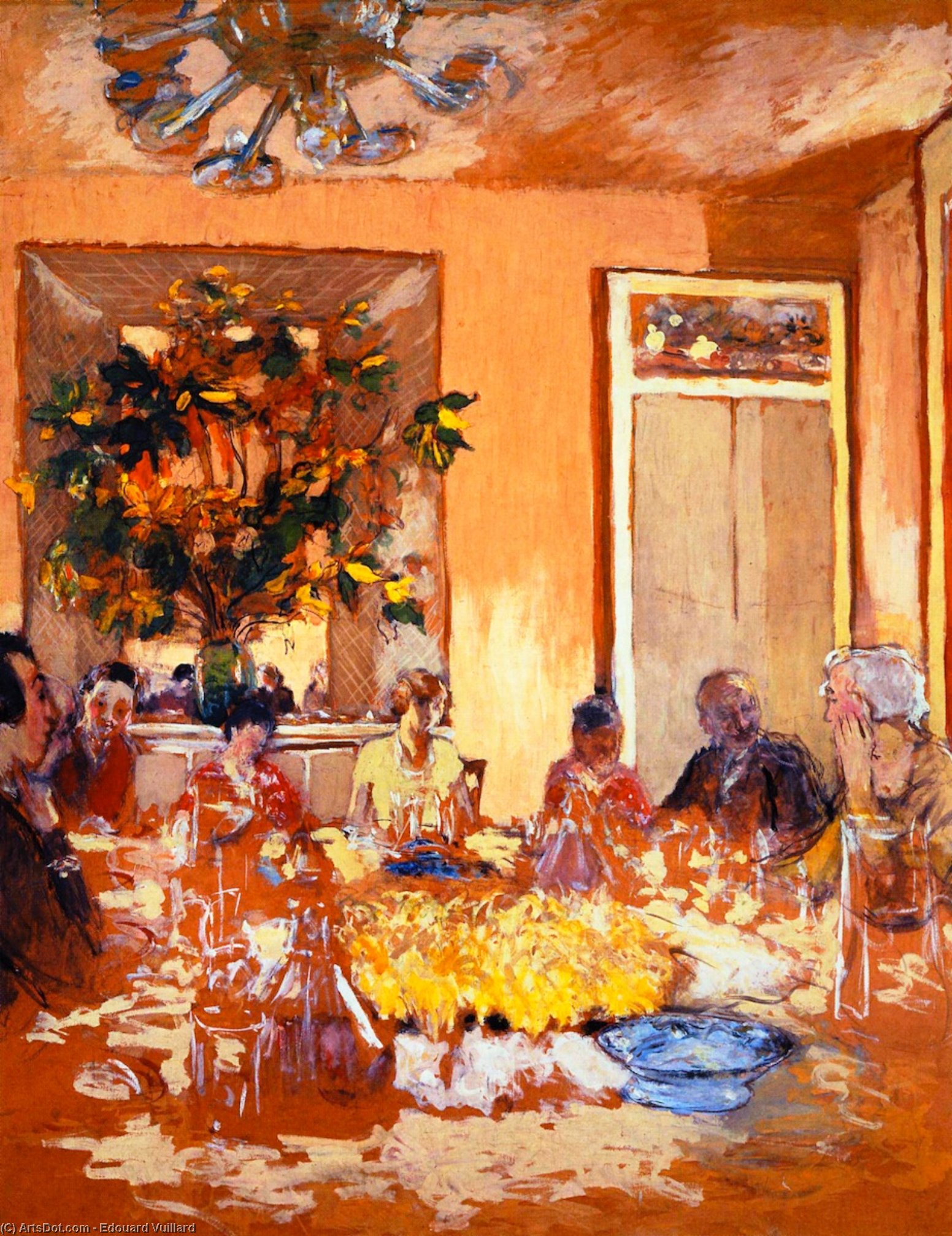 WikiOO.org - Encyclopedia of Fine Arts - Lukisan, Artwork Jean Edouard Vuillard - Luncheon at Les Clayes