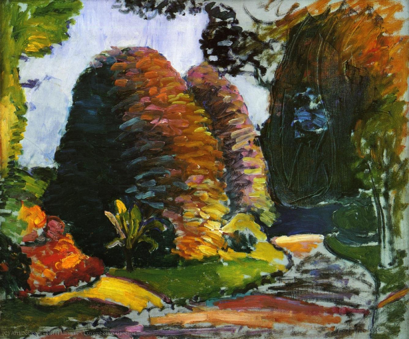 Wikoo.org - موسوعة الفنون الجميلة - اللوحة، العمل الفني Henri Matisse - Luxembourg Gardens