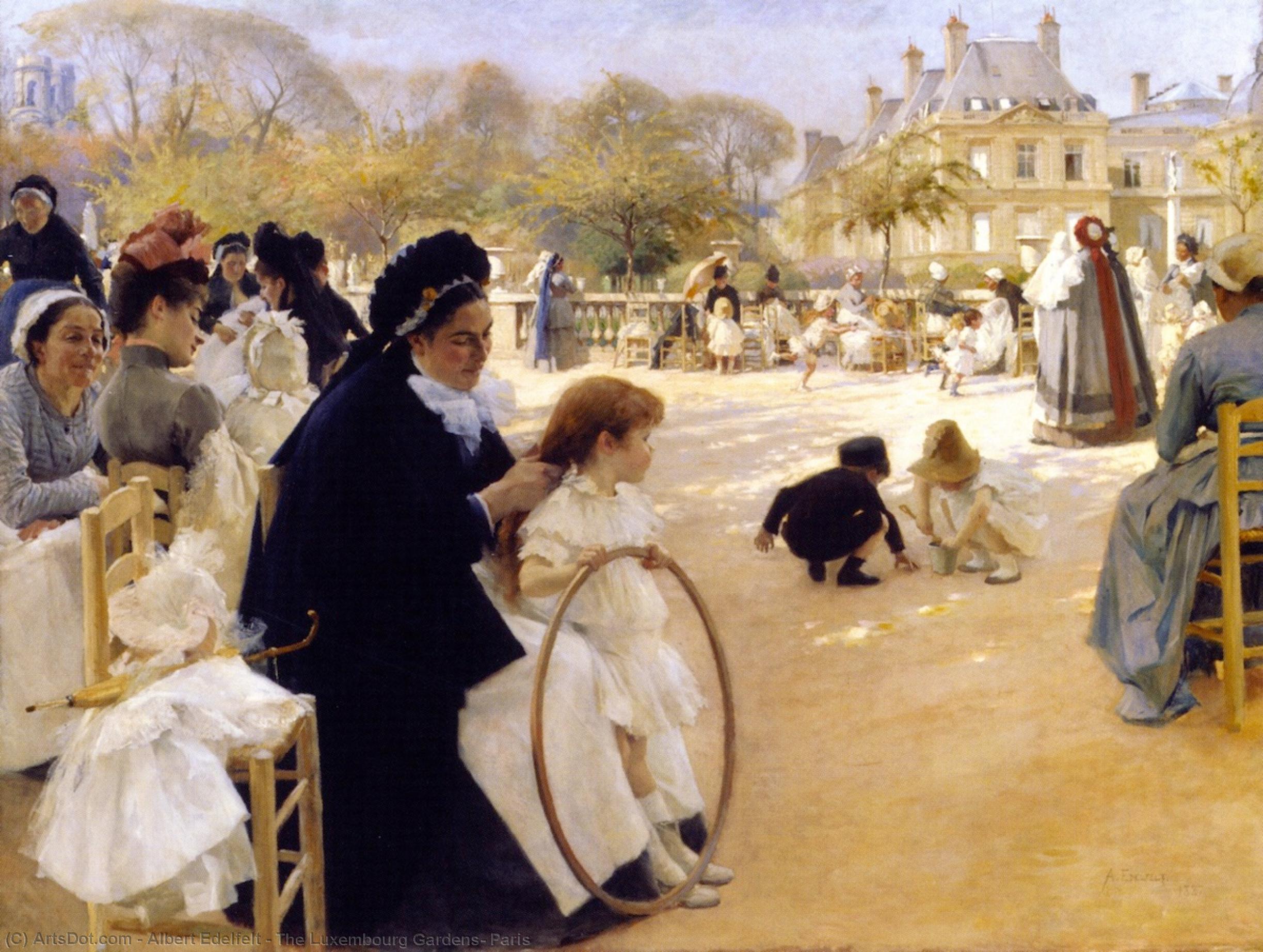 Wikioo.org - The Encyclopedia of Fine Arts - Painting, Artwork by Albert Edelfelt - The Luxembourg Gardens, Paris