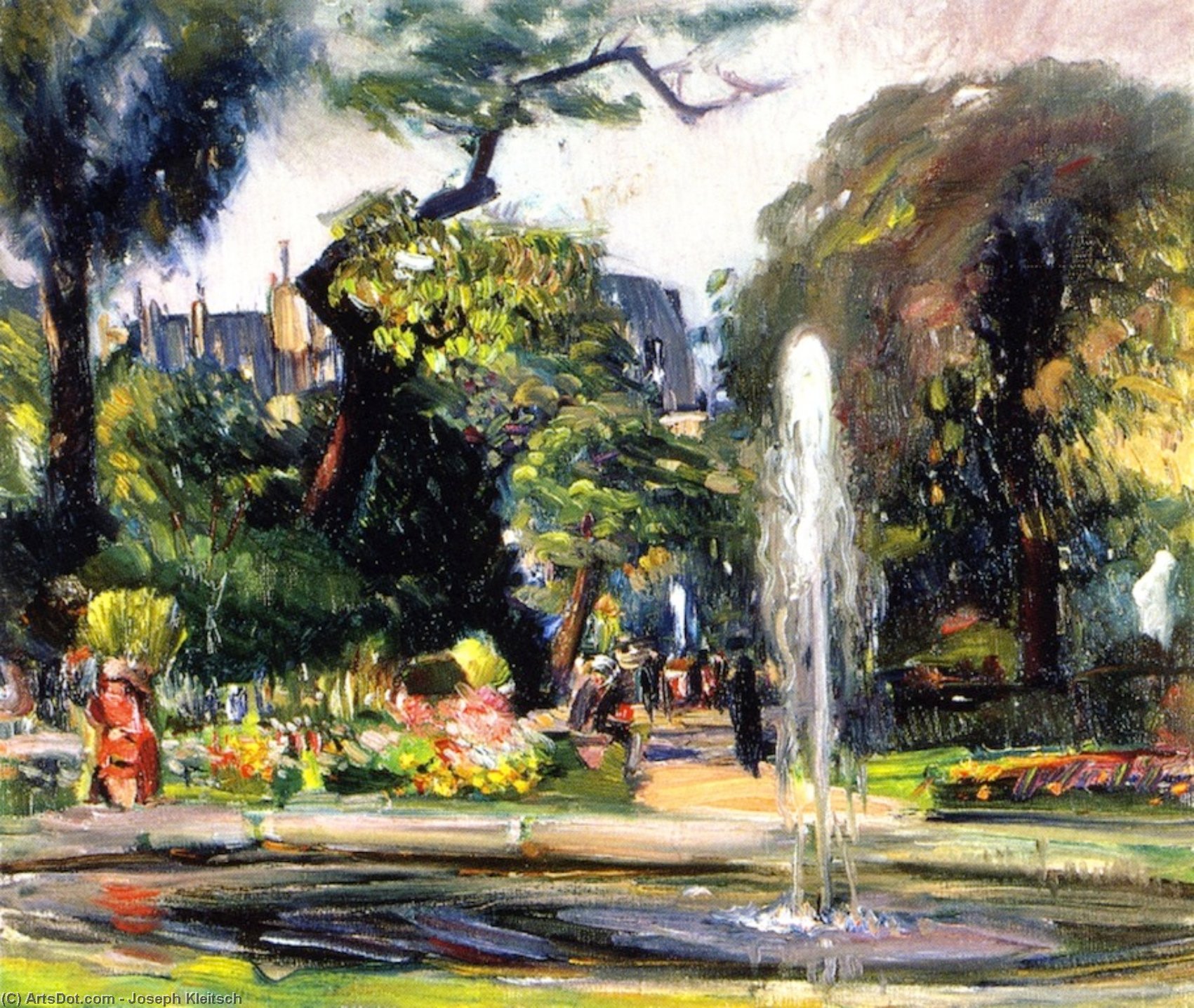 Wikioo.org - The Encyclopedia of Fine Arts - Painting, Artwork by Joseph Kleitsch - Luxembourg Gardens. Paris