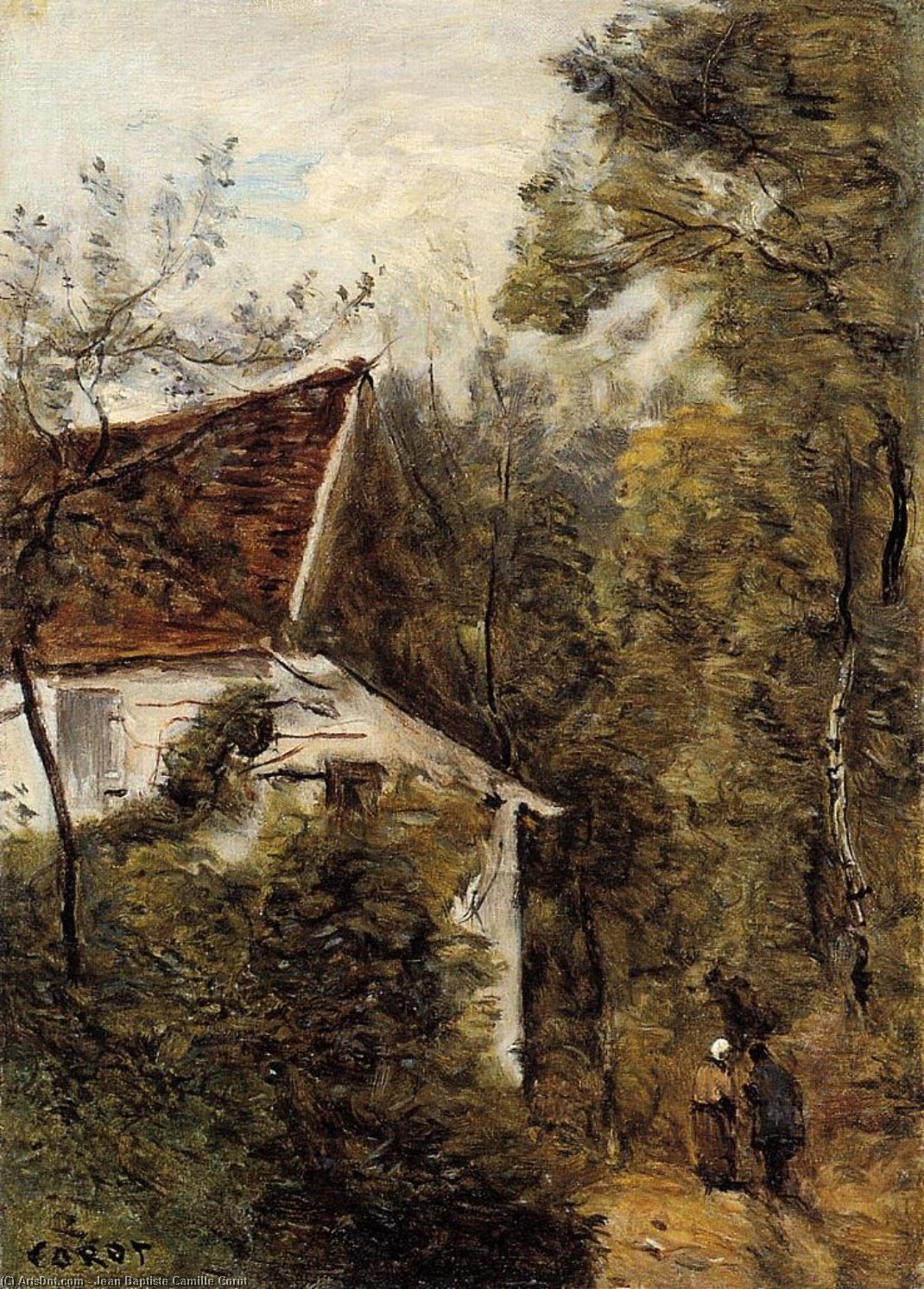 Wikoo.org - موسوعة الفنون الجميلة - اللوحة، العمل الفني Jean Baptiste Camille Corot - Luzancy, the Path through the Woods