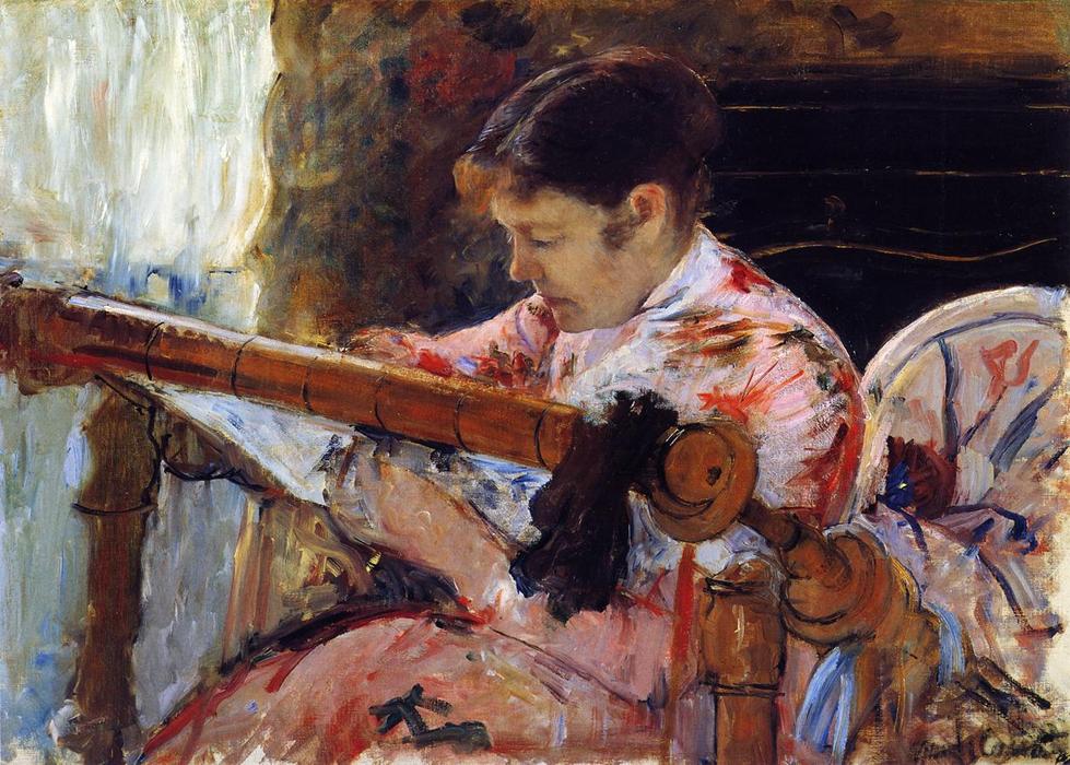 Wikioo.org - The Encyclopedia of Fine Arts - Painting, Artwork by Mary Stevenson Cassatt - Lydia Seated at an Embroidery Frame