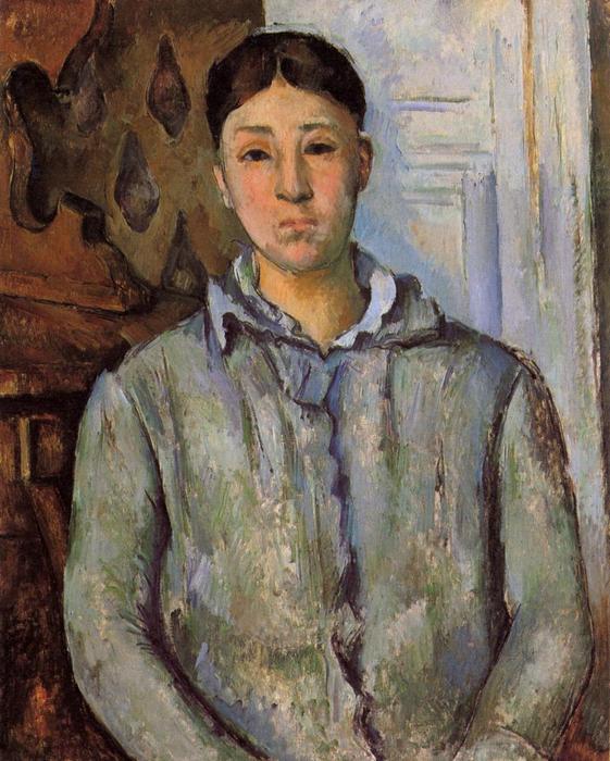 Wikioo.org - The Encyclopedia of Fine Arts - Painting, Artwork by Paul Cezanne - Madame Cezanne in Blue (also known as sant van victoria)