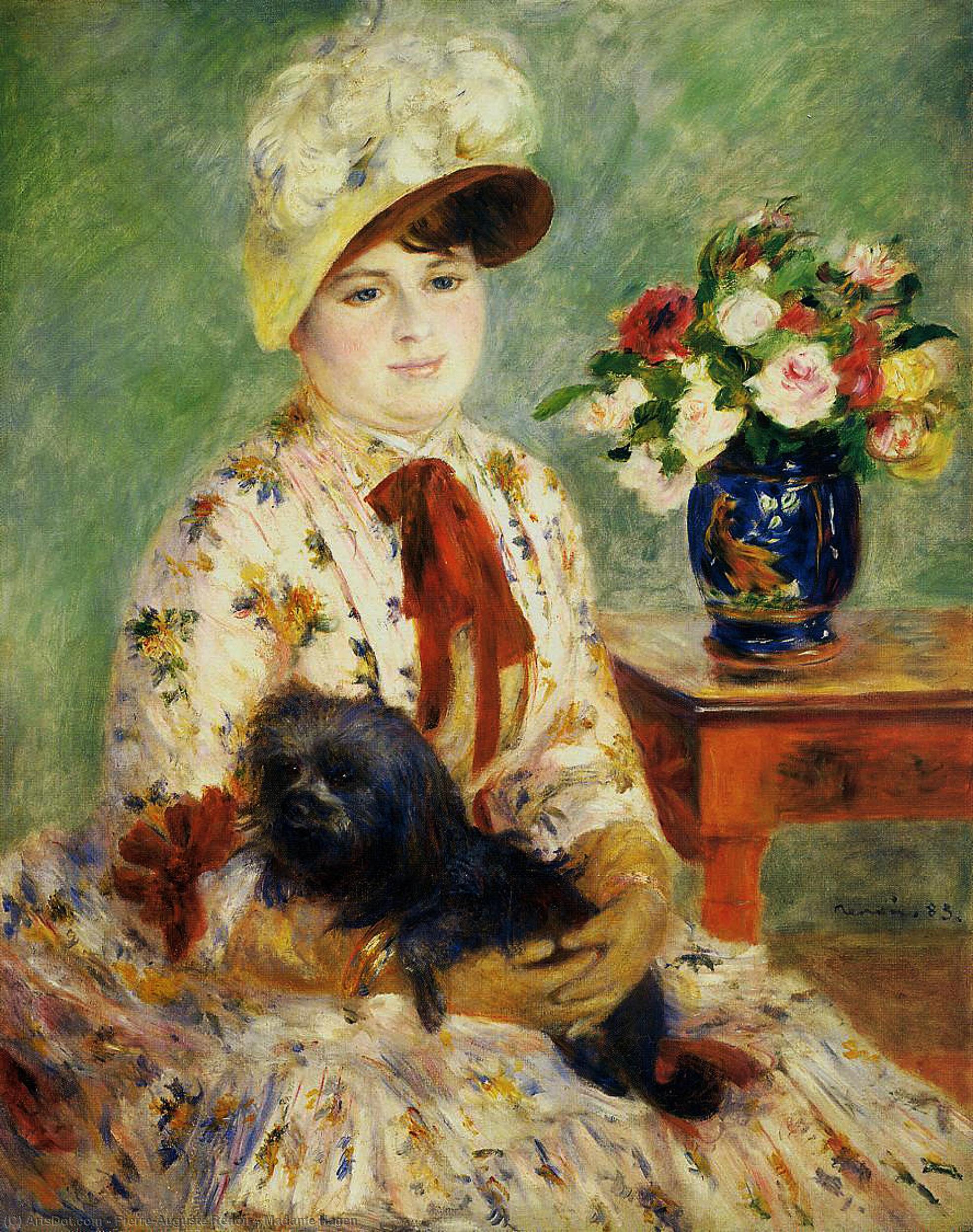 Wikoo.org - موسوعة الفنون الجميلة - اللوحة، العمل الفني Pierre-Auguste Renoir - Madame Hagen